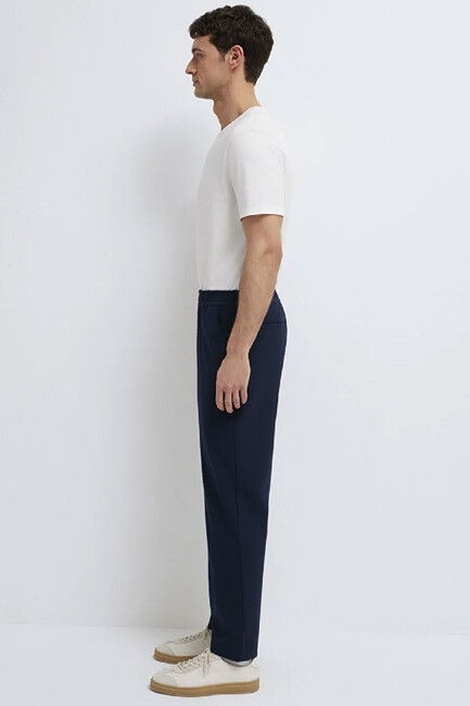 Erkek Dokuma Pantolon 0010559-86623 Lacivert - Thumbnail