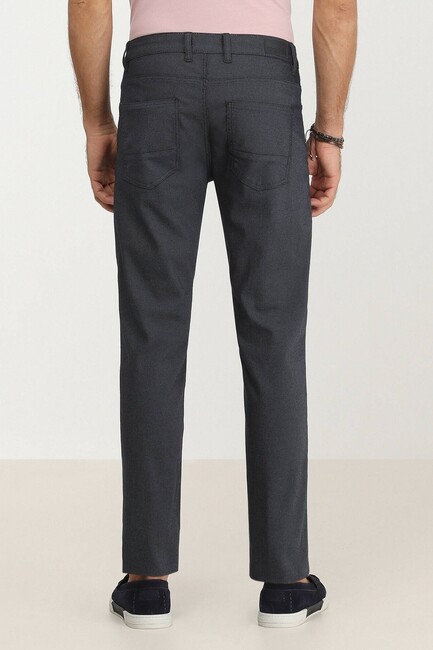 Erkek Dokuma Slim Fit Casual Pamuk Karışımlı Pantolon 10140892 Lacivert - Thumbnail