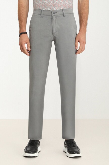 Erkek Dokuma Slim Fit Casual Pantolon 10140854 Gri (2)