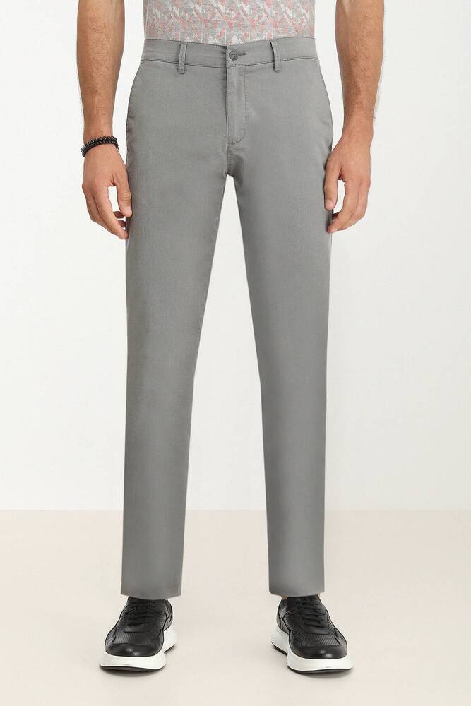 Erkek Dokuma Slim Fit Casual Pantolon 10140854 Gri 