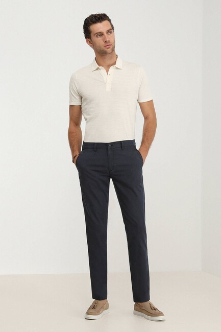 Erkek Dokuma Slim Fit Casual Pantolon 10140854 Lacivert (2)
