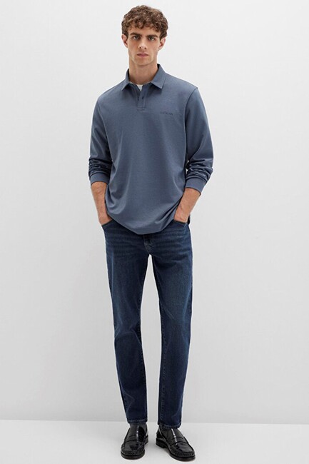 Erkek Düğmeli Penye 0613043-80776 Mavi (2)