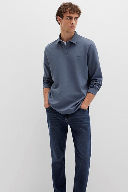 Erkek Düğmeli Penye 0613043-80776 Mavi (3)