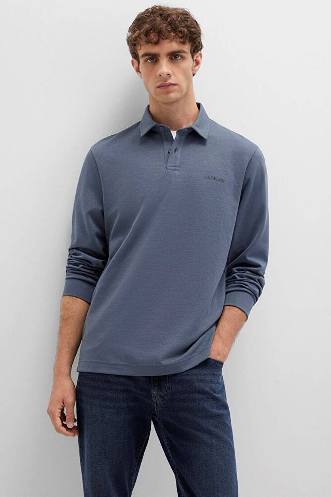 Erkek Düğmeli Penye 0613043-80776 Mavi 