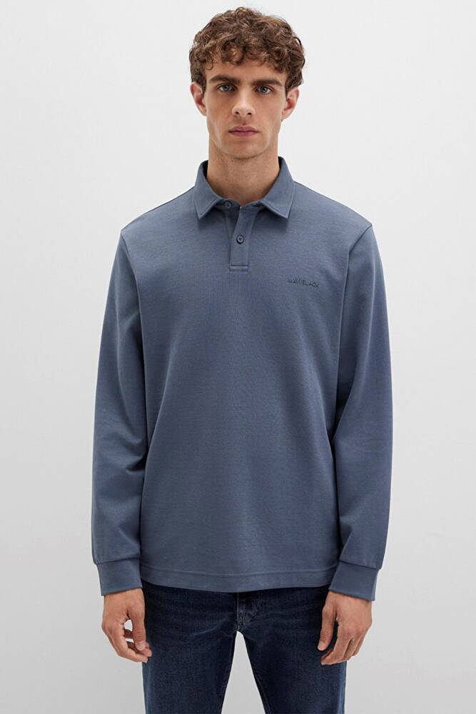 Erkek Düğmeli Penye 0613043-80776 Mavi 