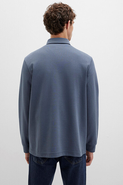 Erkek Düğmeli Penye 0613043-80776 Mavi - Thumbnail