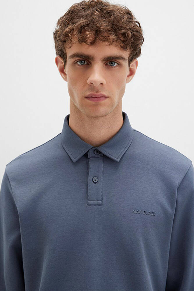 Erkek Düğmeli Penye 0613043-80776 Mavi 