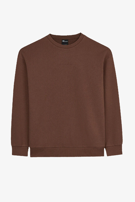 Erkek Essential Crewneck Sweat S2610015-2070 Kahve (1)