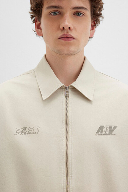 Erkek Fermuarlı Gömlek 0211690-70065 Beyaz - Thumbnail