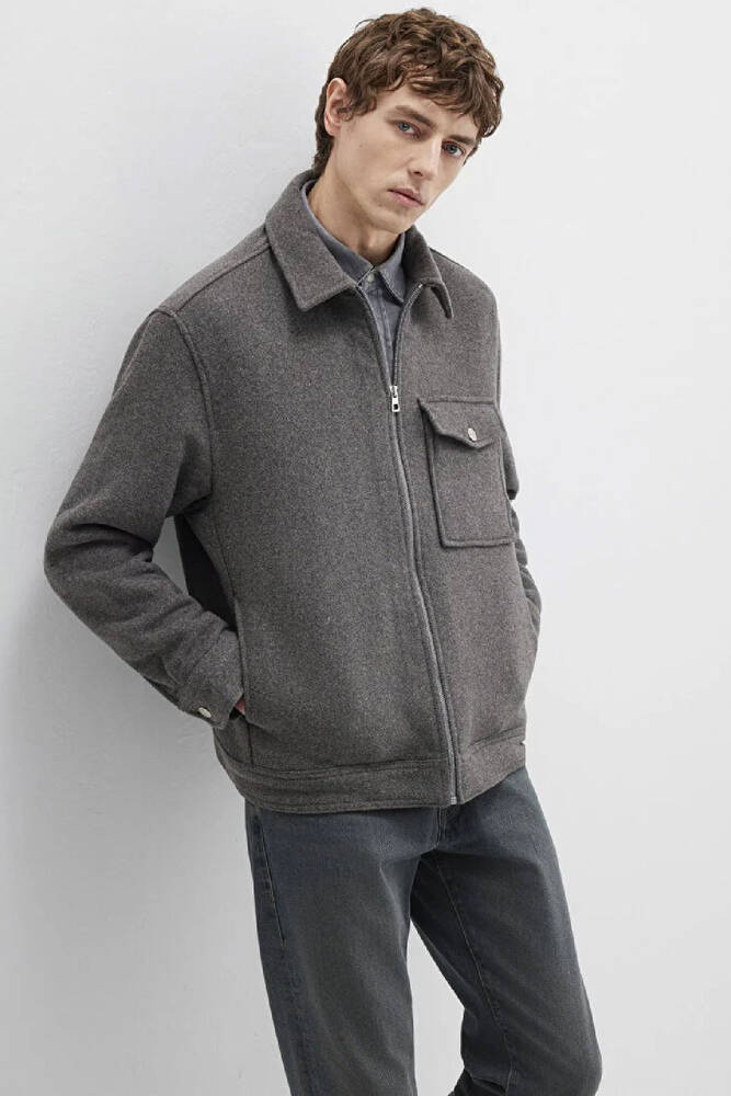 Erkek Fermuarlı Gömlek 0211804-80024 Gri 