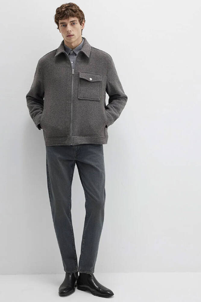 Erkek Fermuarlı Gömlek 0211804-80024 Gri 