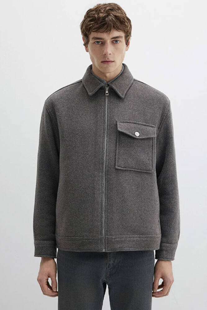 Erkek Fermuarlı Gömlek 0211804-80024 Gri 