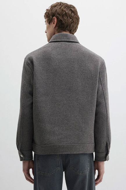 Erkek Fermuarlı Gömlek 0211804-80024 Gri - Thumbnail