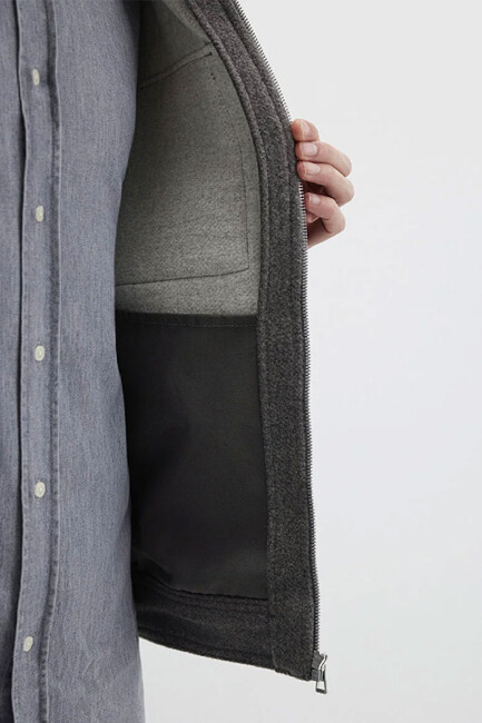 Erkek Fermuarlı Gömlek 0211804-80024 Gri - Thumbnail