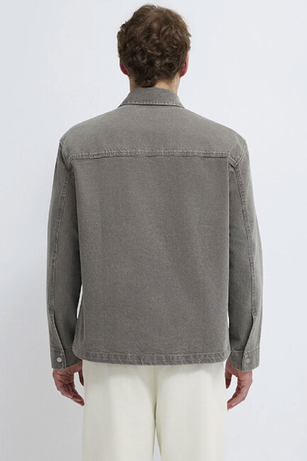 Erkek Fermuarlı Gömlek 0211882-900 Gri - Thumbnail