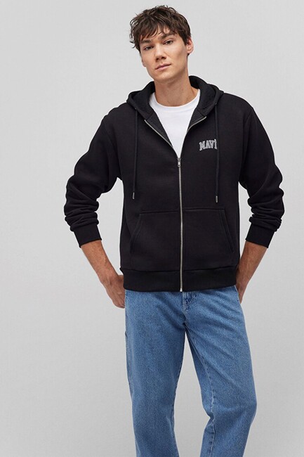 Erkek Fermuarlı Sweat 0611715-900 Siyah (2)