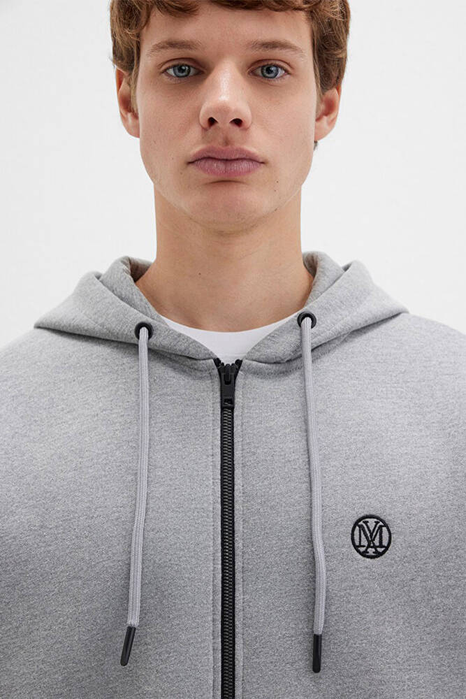 Erkek Fermuarlı Sweat 066979-34686 Gri 