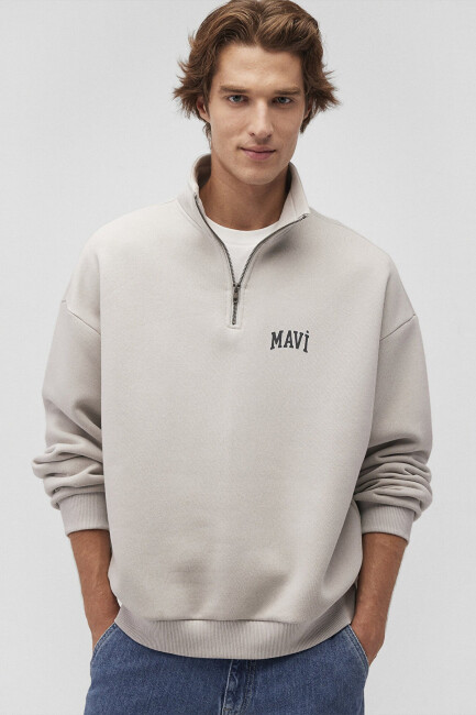 Erkek Fermuarlı Sweat 0S10208-70074 Gri 