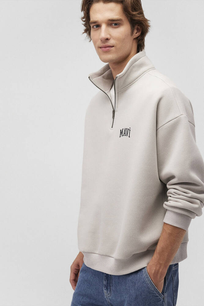 Erkek Fermuarlı Sweat 0S10208-70074 Gri  - 2