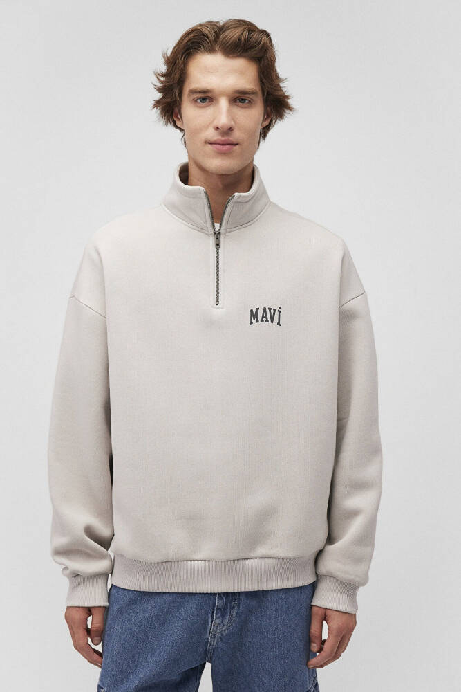Erkek Fermuarlı Sweat 0S10208-70074 Gri  - 4