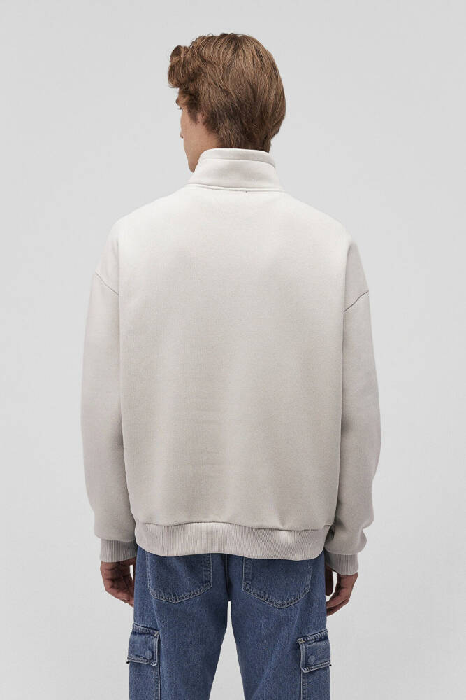 Erkek Fermuarlı Sweat 0S10208-70074 Gri  - 5