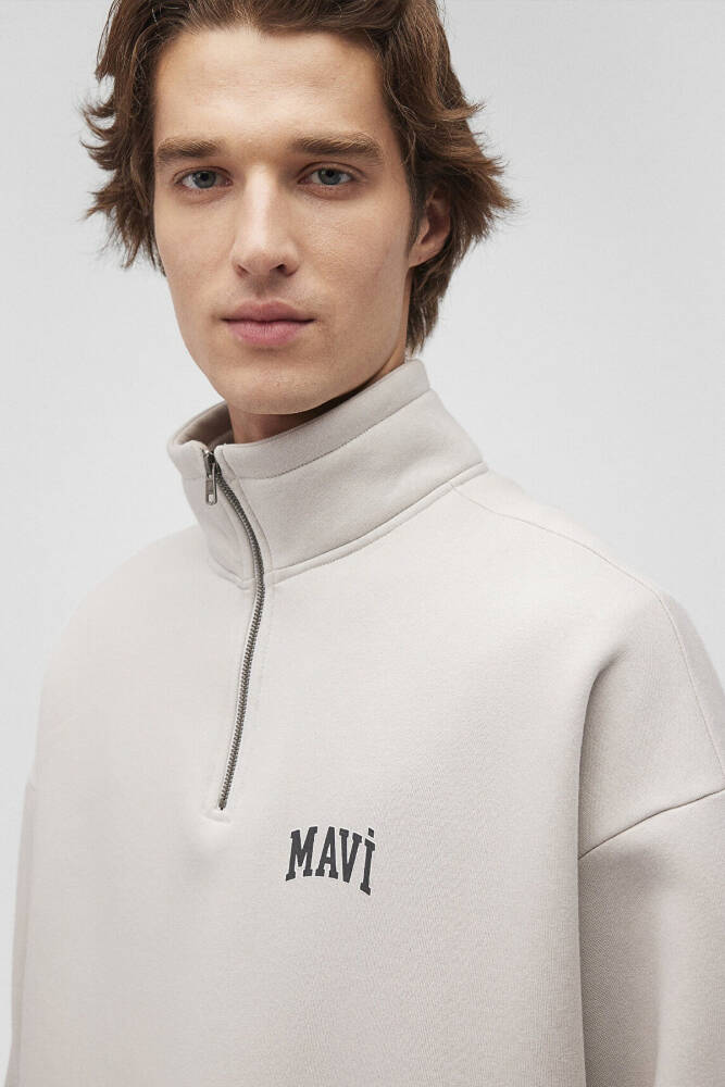 Erkek Fermuarlı Sweat 0S10208-70074 Gri  - 6