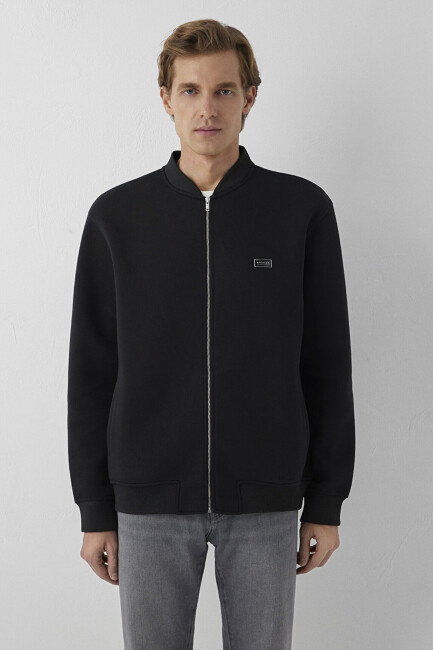 Erkek Fermuarlı Sweat 0S20054-900 Siyah  (2)