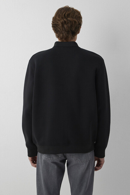 Erkek Fermuarlı Sweat 0S20054-900 Siyah  - 5