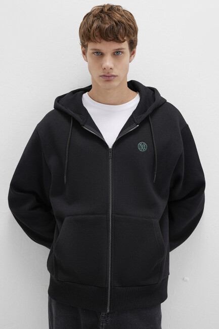 Erkek Fermuarlı Sweatshırt 066979-900 Siyah 