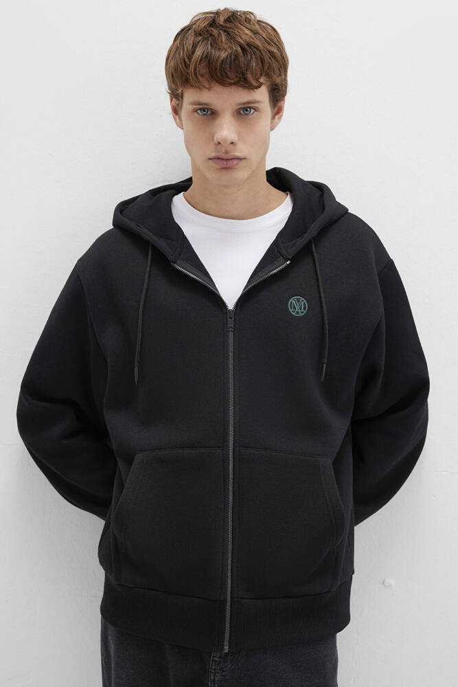 Erkek Fermuarlı Sweatshırt 066979-900 Siyah  - 1