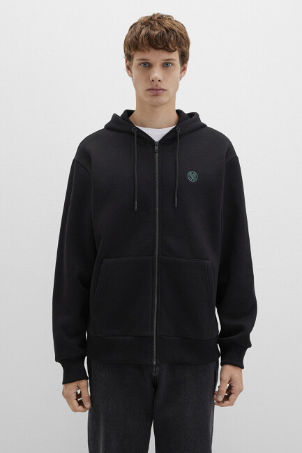 Erkek Fermuarlı Sweatshırt 066979-900 Siyah  - 4