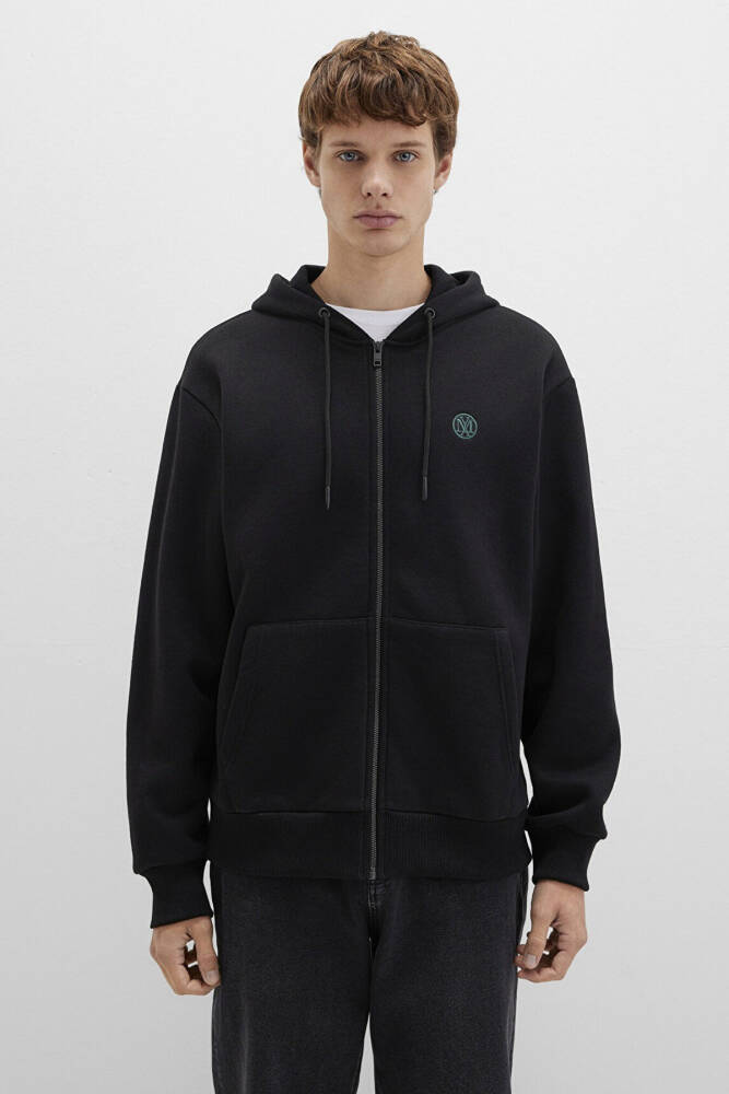 Erkek Fermuarlı Sweatshırt 066979-900 Siyah  - 4