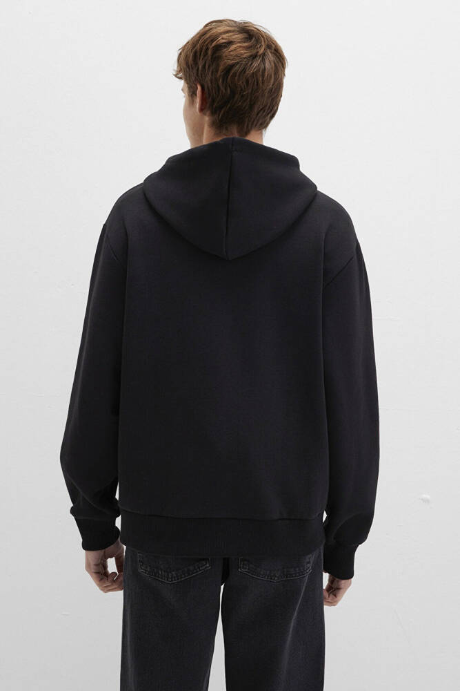 Erkek Fermuarlı Sweatshırt 066979-900 Siyah  - 5
