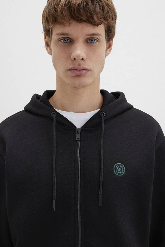 Erkek Fermuarlı Sweatshırt 066979-900 Siyah  - 6