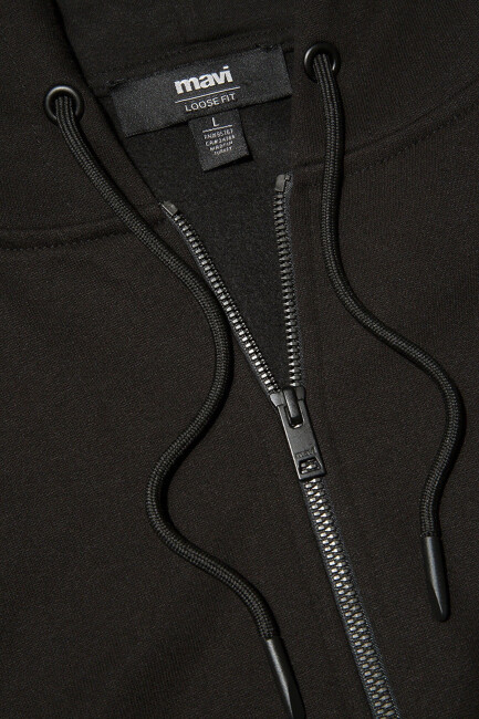 Erkek Fermuarlı Sweatshırt 066979-900 Siyah  - 7
