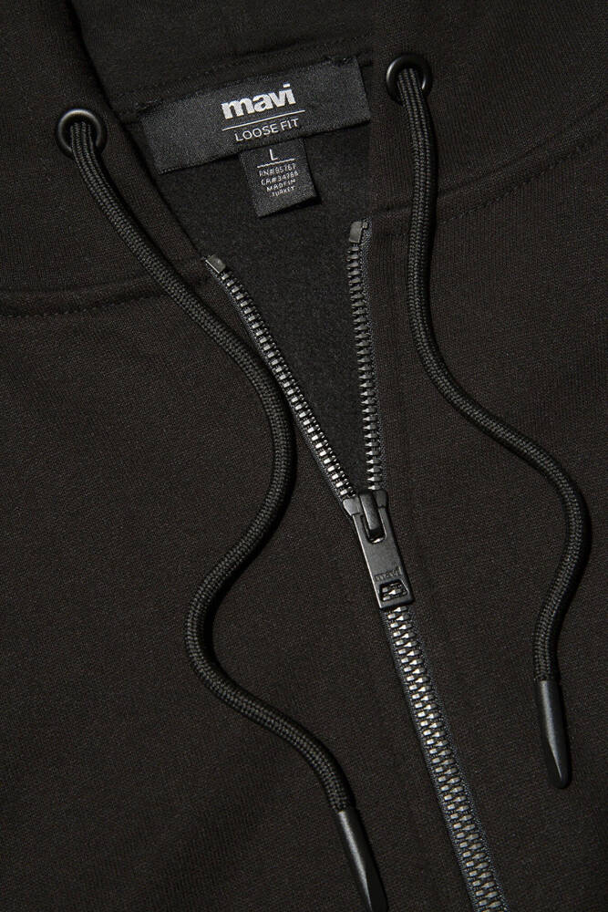 Erkek Fermuarlı Sweatshırt 066979-900 Siyah  - 7