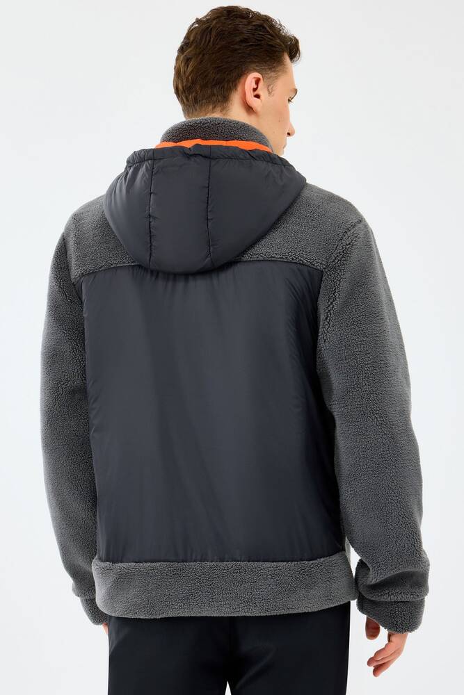 Erkek Fleece Full Zıp Sweat S242039-035 Gri 