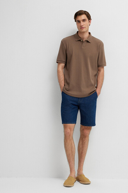 Erkek Garrett Edition Linen Şort 0417315-A3263 Lacivert (1)