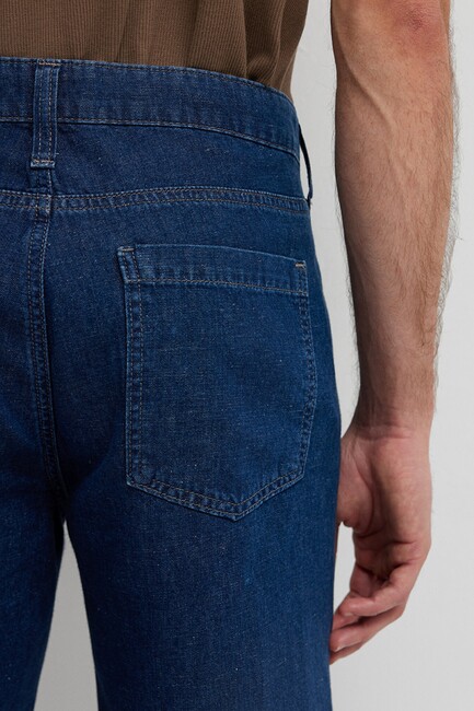 Erkek Garrett Edition Linen Şort 0417315-A3263 Lacivert - Thumbnail