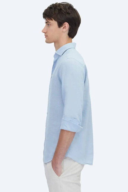 Erkek Gömlek GM-4638 10153128 Mavi - Thumbnail