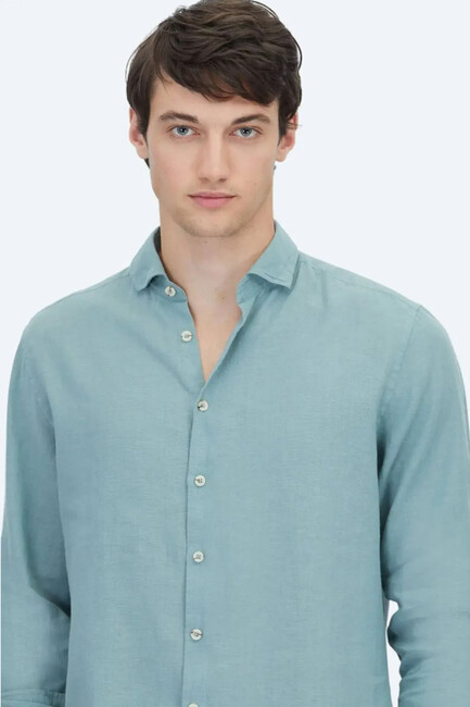Erkek Gömlek GM-4638 10153128 Yeşil - Thumbnail