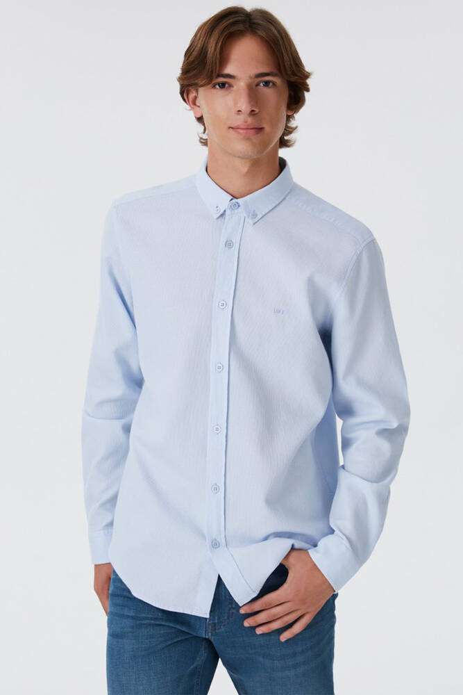 Erkek Gömlek LF2030872 Mavi 