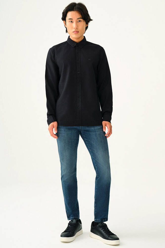 Erkek Gömlek LF2030872 Siyah 