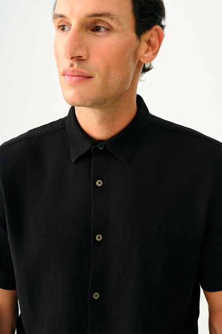Erkek Gömlek LF2035478 Siyah - Thumbnail