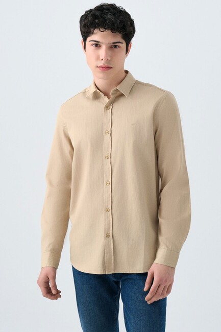 Erkek Gömlek LF2038615 Bej (1)