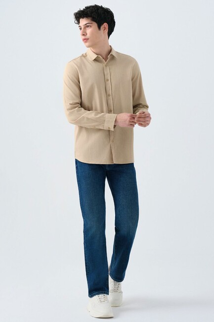 Erkek Gömlek LF2038615 Bej (2)