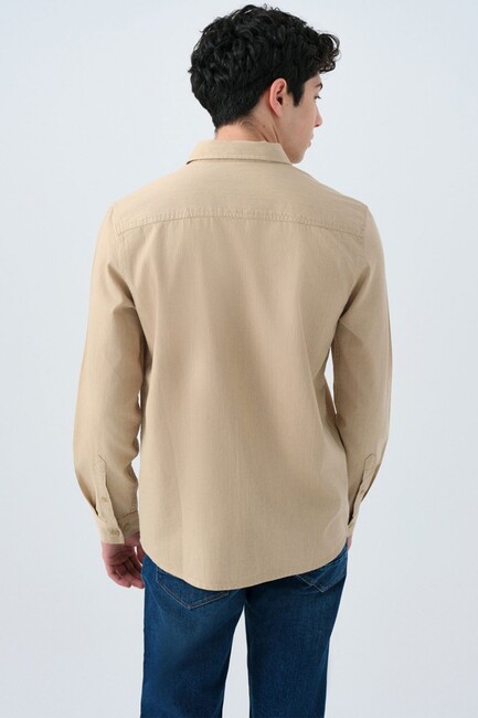 Erkek Gömlek LF2038615 Bej (3)