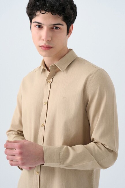 Erkek Gömlek LF2038615 Bej - Thumbnail