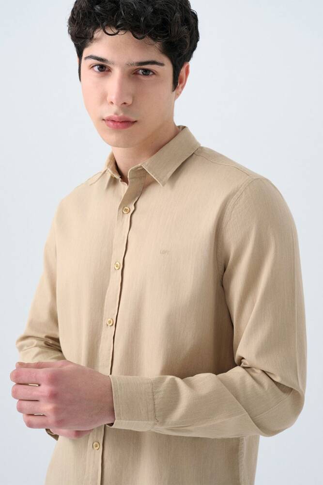 Erkek Gömlek LF2038615 Bej 