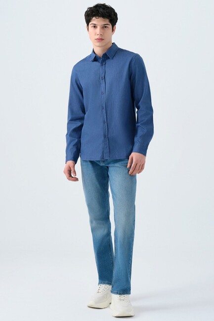 Erkek Gömlek LF2038615 Mavi (2)